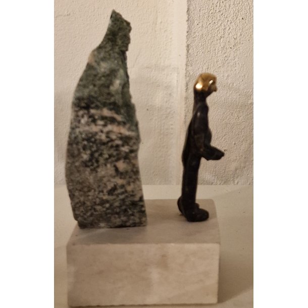 18. kunstner Benny Bkmand bronzeskulptur 15x8x6cm